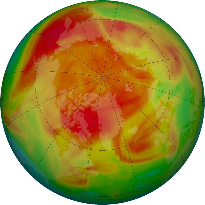 Arctic ozone map for 05 April 1998